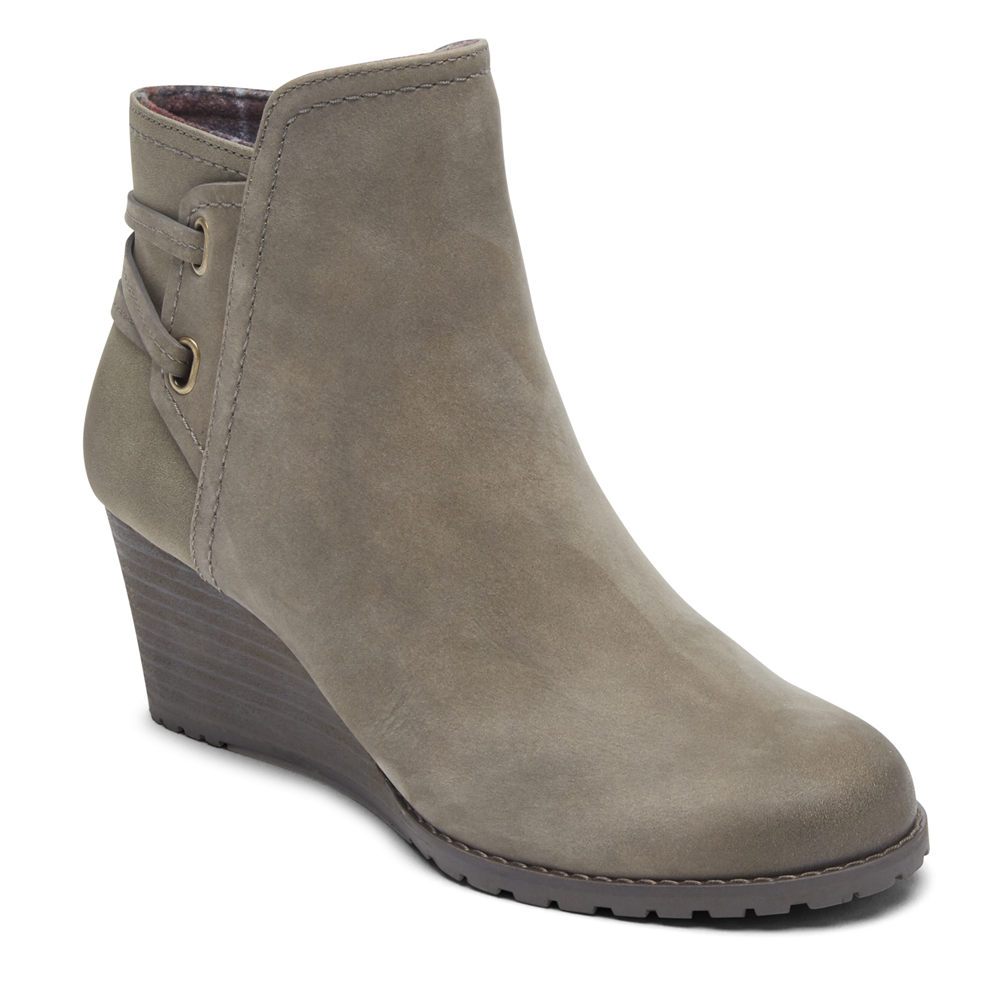 Rockport Womens Cobb Hill Lucinda Back Tie - Boots Grey - VML196408